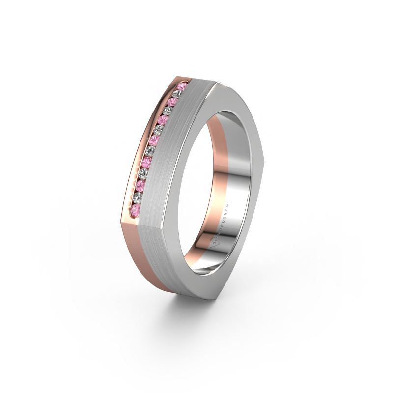 Image de Bague de mariage WH2005L 585 or rose ±5x2 mm Saphir rose