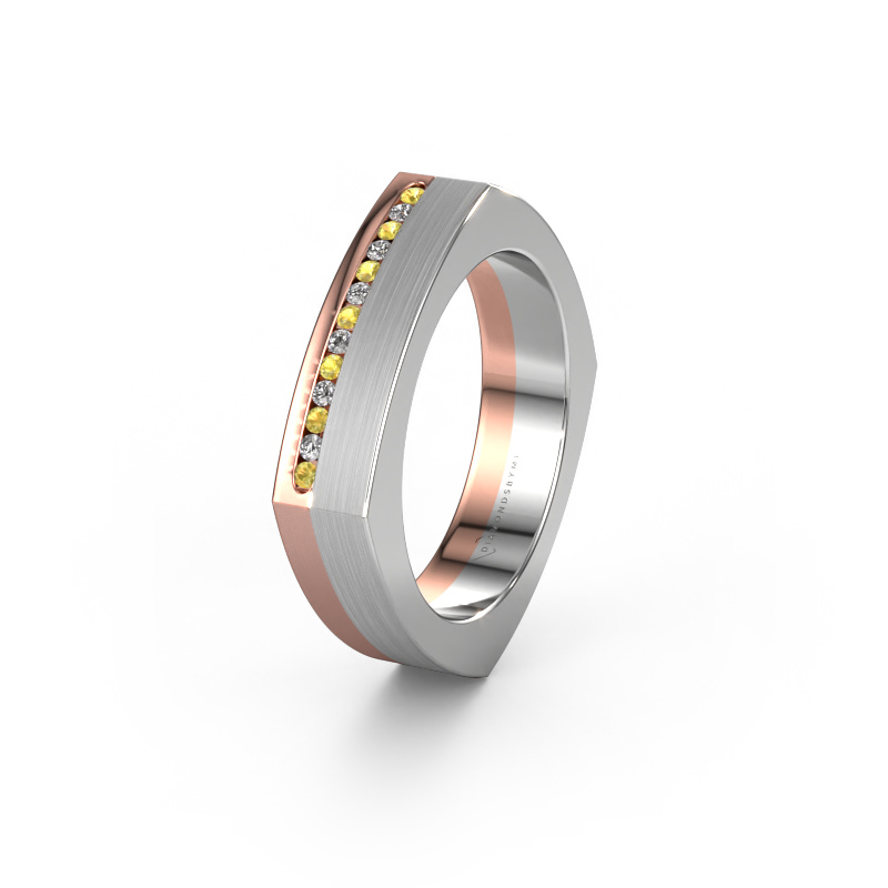 Image of Weddings ring WH2005L 585 rose gold ±0.20x0.08 in Yellow sapphire