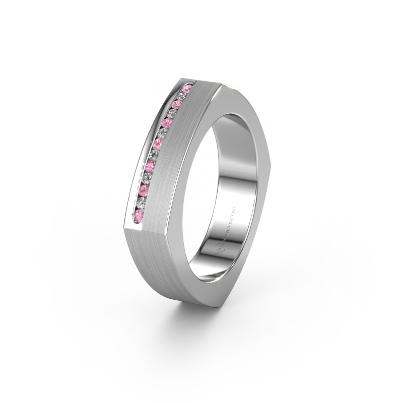 Image de Bague de mariage WH2005L 585 or blanc ±5x2 mm Saphir rose