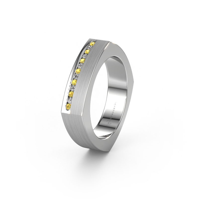 Image de Bague de mariage WH2005L 950 platine ±5x2 mm Saphir jaune