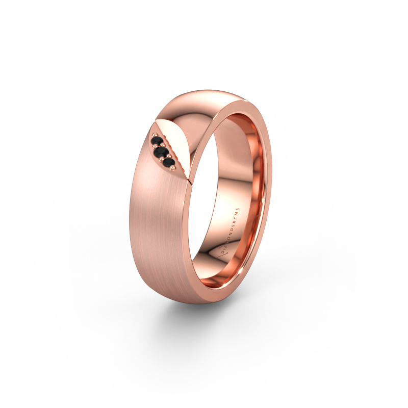 Immagine di Fede nuziale WH2007L 585 oro rosa ±6 x 2 mm Diamante nero