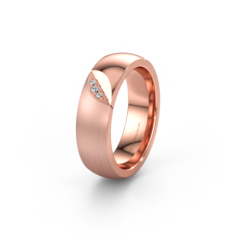 Bild av Vigselring WH2007L 585 roséguld ±6 x 2 mm Labbodlad diamant