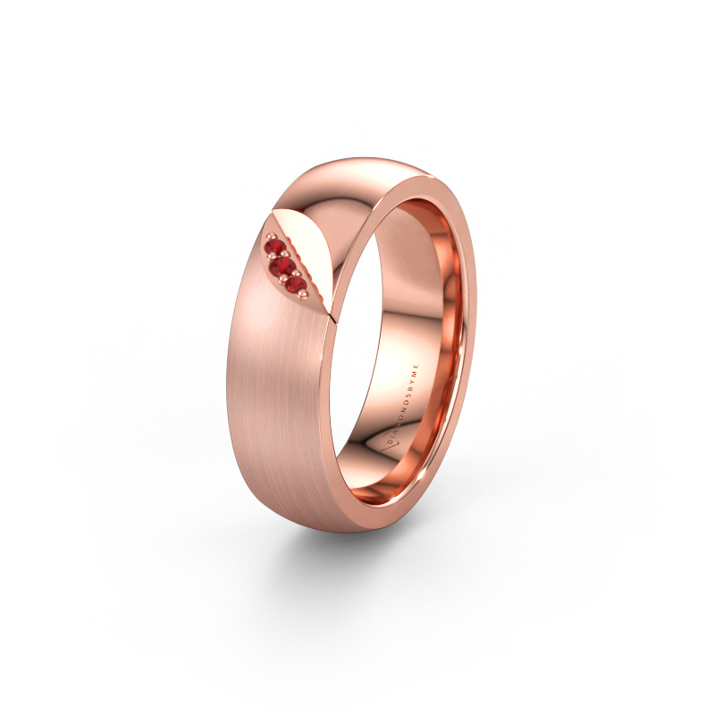 Immagine di Fede nuziale WH2007L 585 oro rosa ±6 x 2 mm Rubino