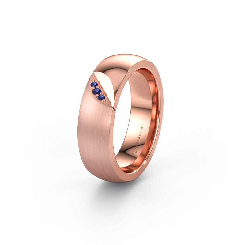 Immagine di Fede nuziale WH2007L 585 oro rosa ±6 x 2 mm Zaffiro