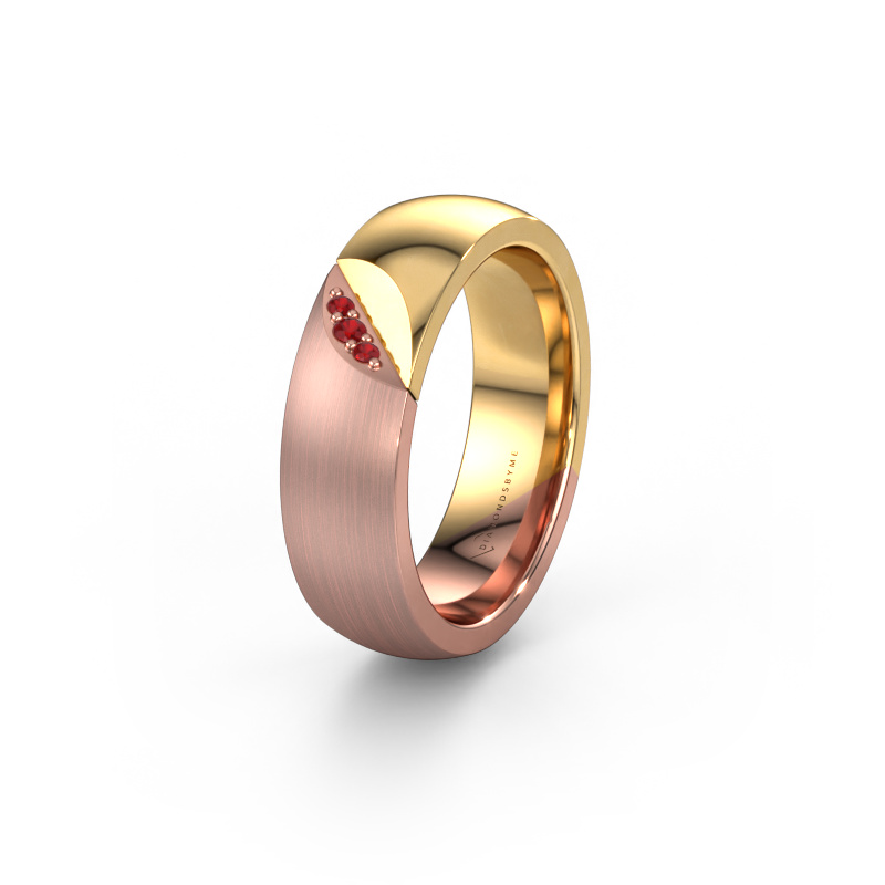 Bild von Trauring WH2007L 585 Roségold ±6x2 mm Rubin