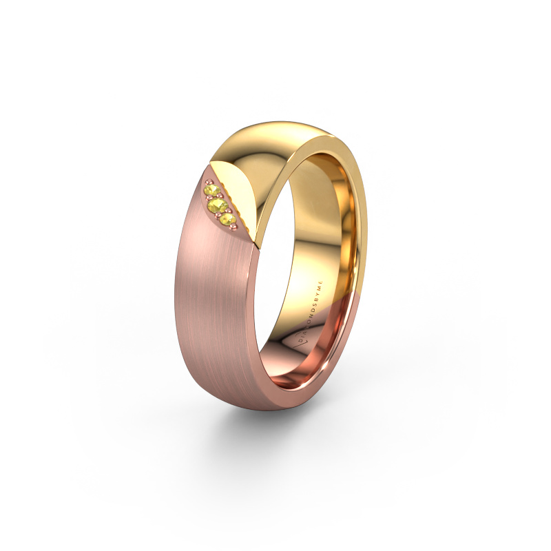 Image of Wedding ring WH2007L 585 rose gold ±0.24x0.08 in Yellow sapphire
