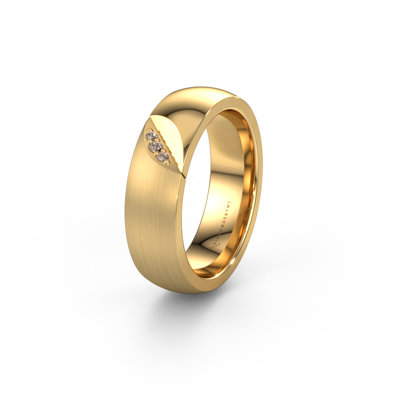Bild von Trauring WH2007L 585 Gold ±6x2 mm Braun Diamant
