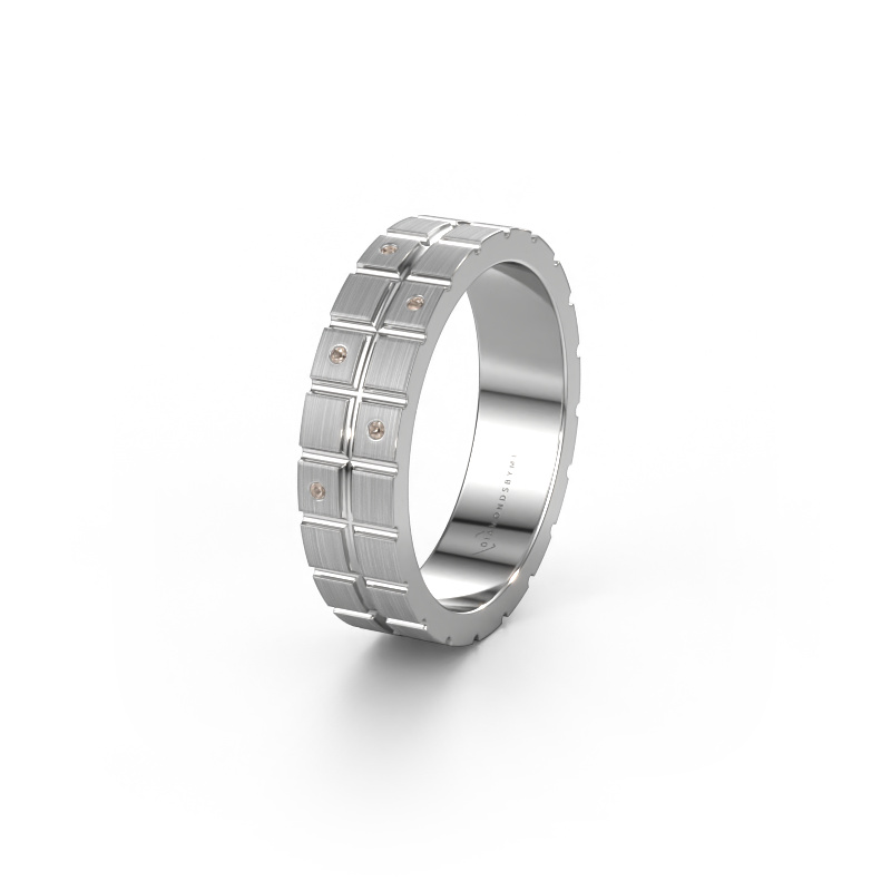 Afbeelding van Vriendschapsring WH2011L 950 platina ±5x1.8 mm Bruine diamant
