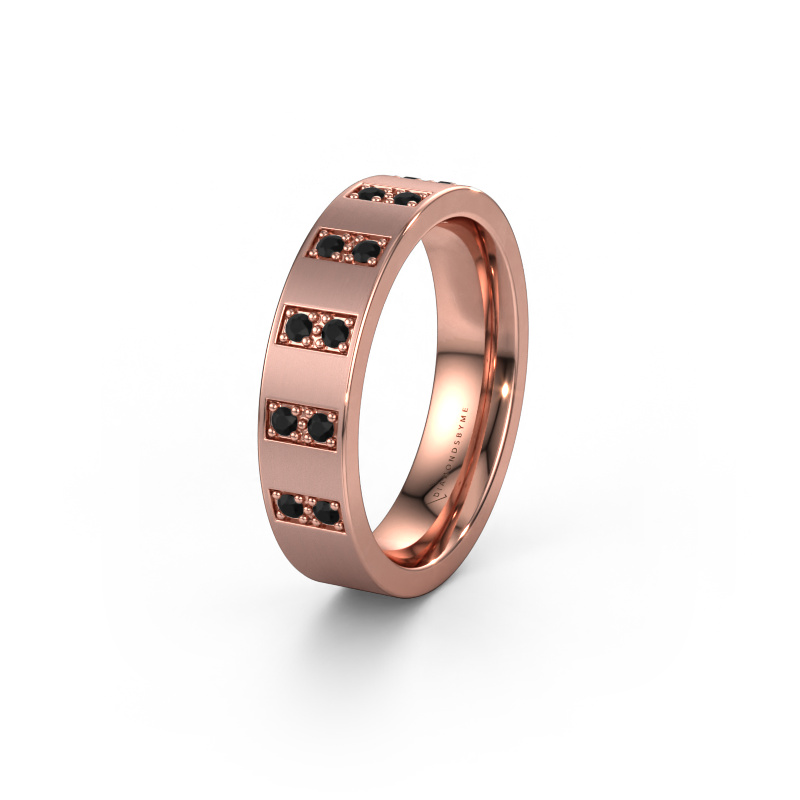 Image of Wedding ring WH2013L 585 rose gold ±0.20x0.08 in Black diamond