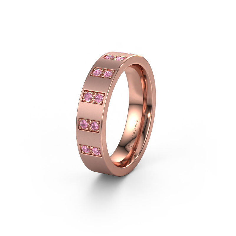 Bild von Ehering WH2013L 585 Roségold ±5x2 mm Pink Saphir