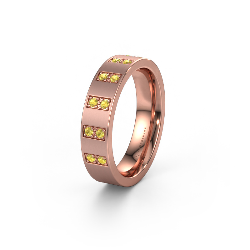 Image of Wedding ring WH2013L 585 rose gold ±0.20x0.08 in Yellow sapphire