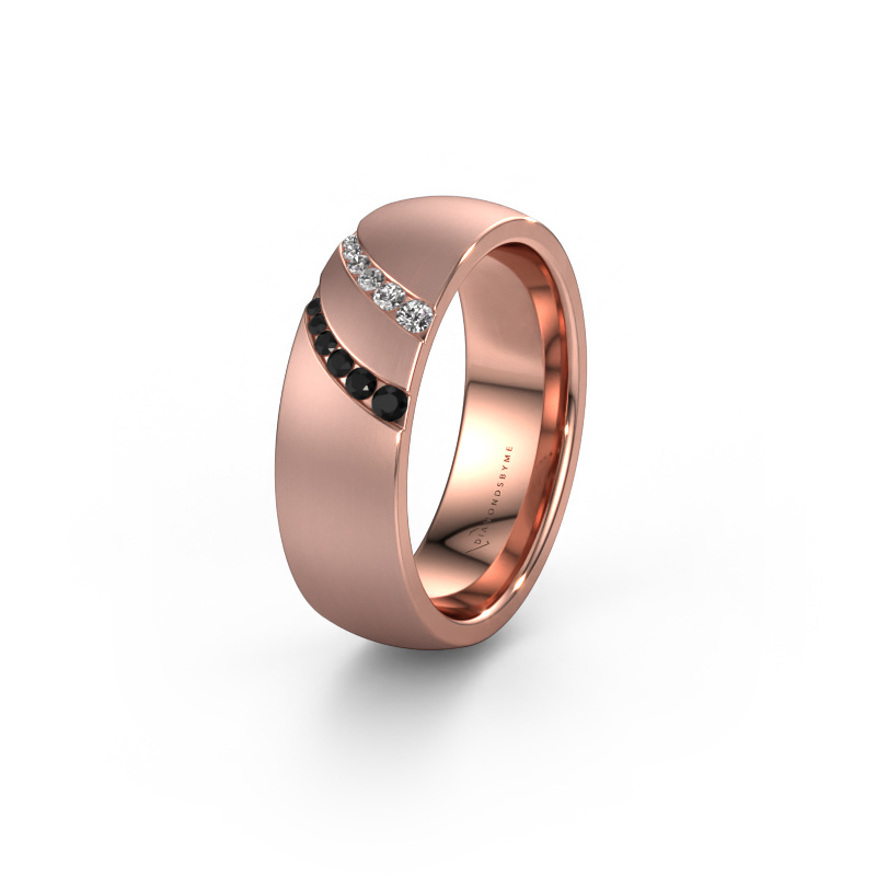 Bild von Ehering WH2015L 585 Roségold ±6,5x2 mm Schwarz Diamant