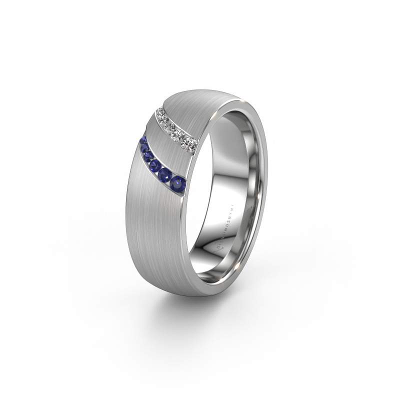 Image of Wedding ring WH2015L 950 platinum ±0.26x0.08 in Sapphire