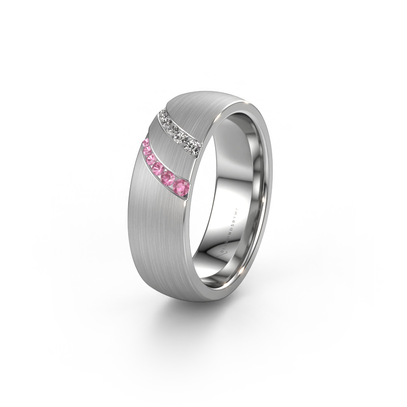 Image de Alliance WH2015L 585 or blanc ±6,5x2 mm Saphir rose