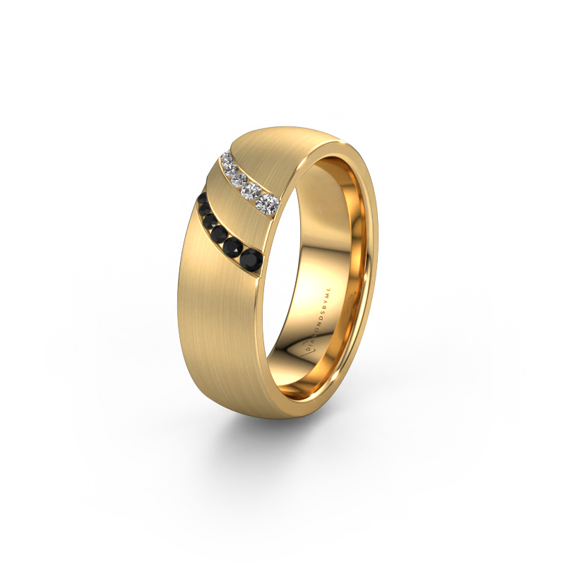 Bild von Ehering WH2015L 585 Gold ±6,5x2 mm Schwarz Diamant