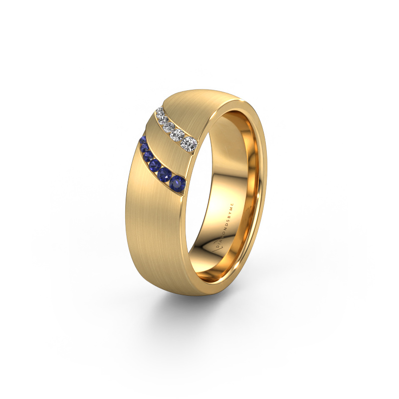 Image of Wedding ring WH2015L 585 gold ±0.26x0.08 in Sapphire