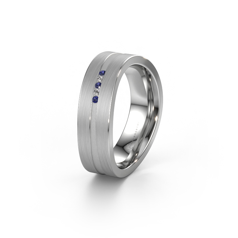 Image of Wedding ring WH2019P 950 platinum ±0.24x0.08 in Sapphire