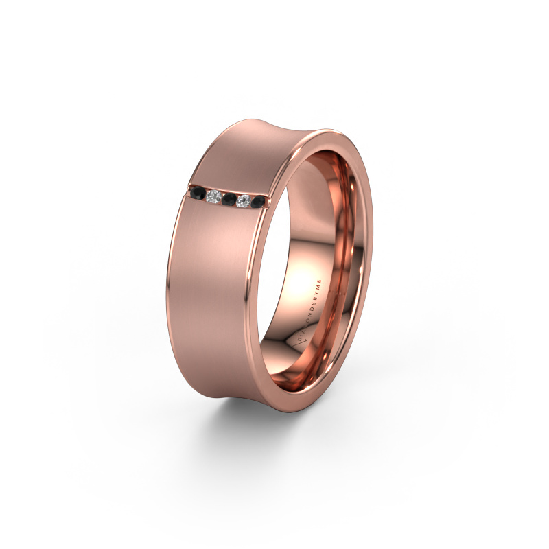 Bild von Ehering WH2021B 585 Roségold ±7x2 mm Schwarz Diamant