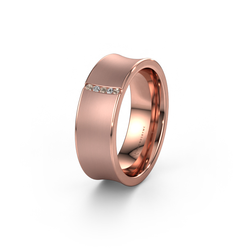 Image de Alliance WH2021B 585 or rose ±7x2 mm Diamant brun