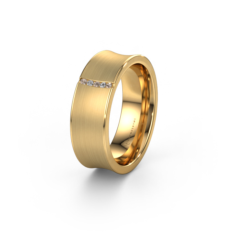 Bild von Ehering WH2021B 585 Gold ±7x2 mm Braun Diamant