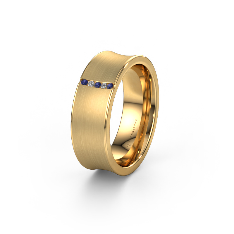 Image of Wedding ring WH2021B 585 gold ±0.28x0.08 in Sapphire