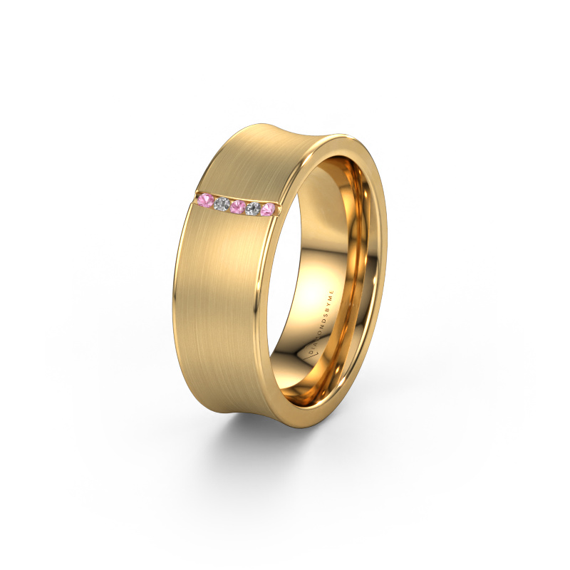 Bild von Ehering WH2021B 585 Gold ±7x2 mm Pink Saphir