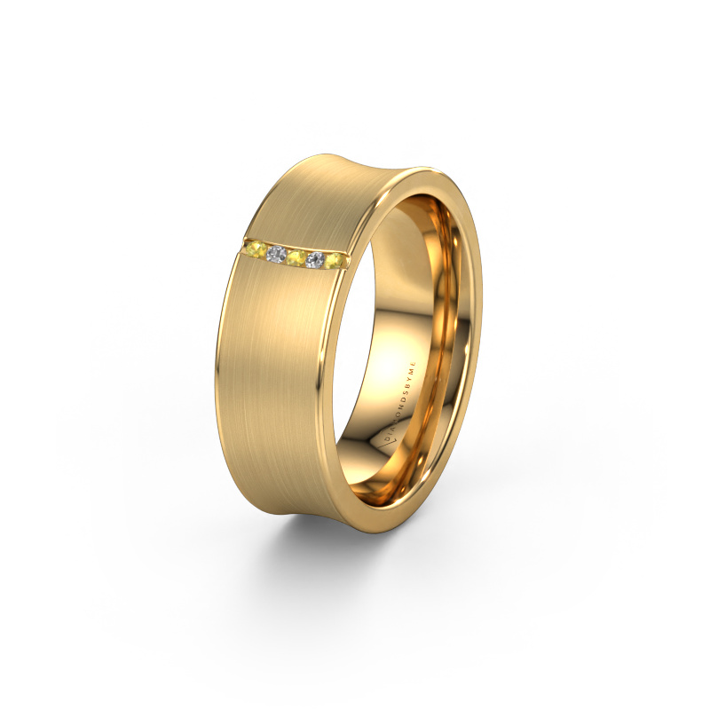 Image of Wedding ring WH2021B 585 gold ±0.28x0.08 in Yellow sapphire