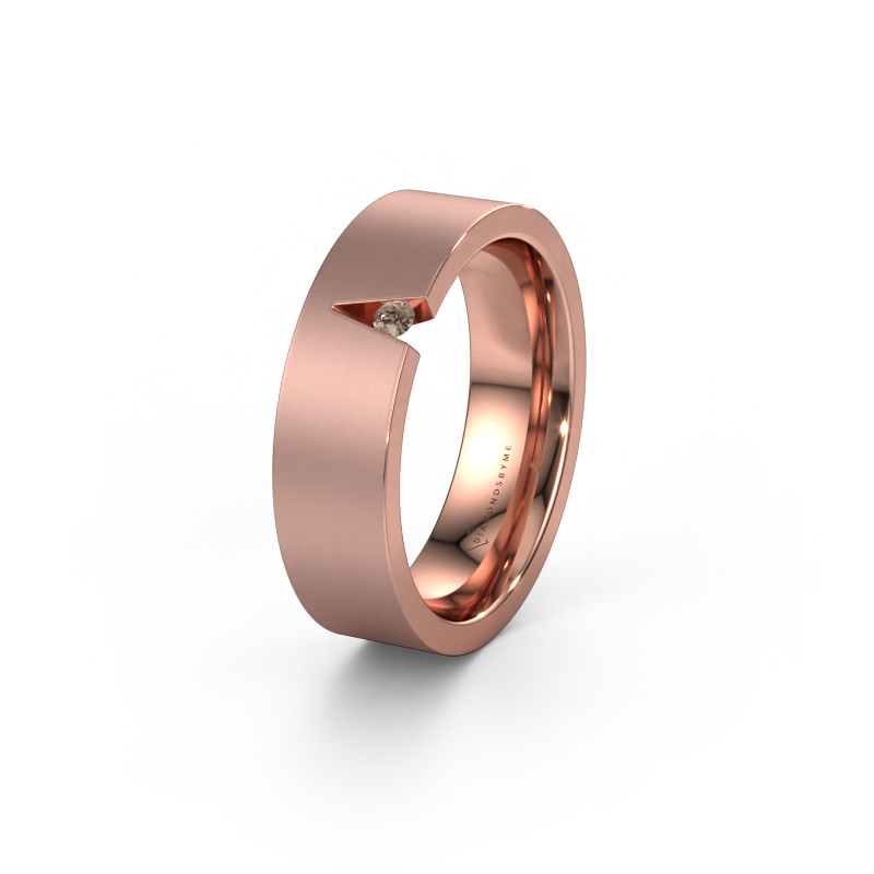 Image of Wedding ring WH2023L 585 rose gold ±0.24x0.08 in Brown diamond