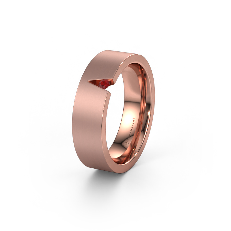 Afbeelding van Trouwring WH2023L 585 rosé goud ±6x2 mm Robijn