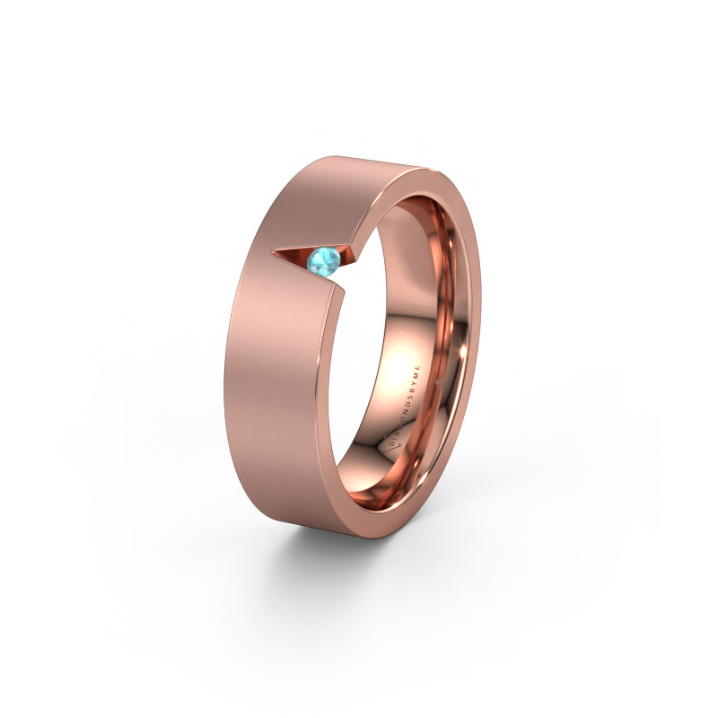 Image of Wedding ring WH2023L 585 rose gold ±0.24x0.08 in Blue topaz