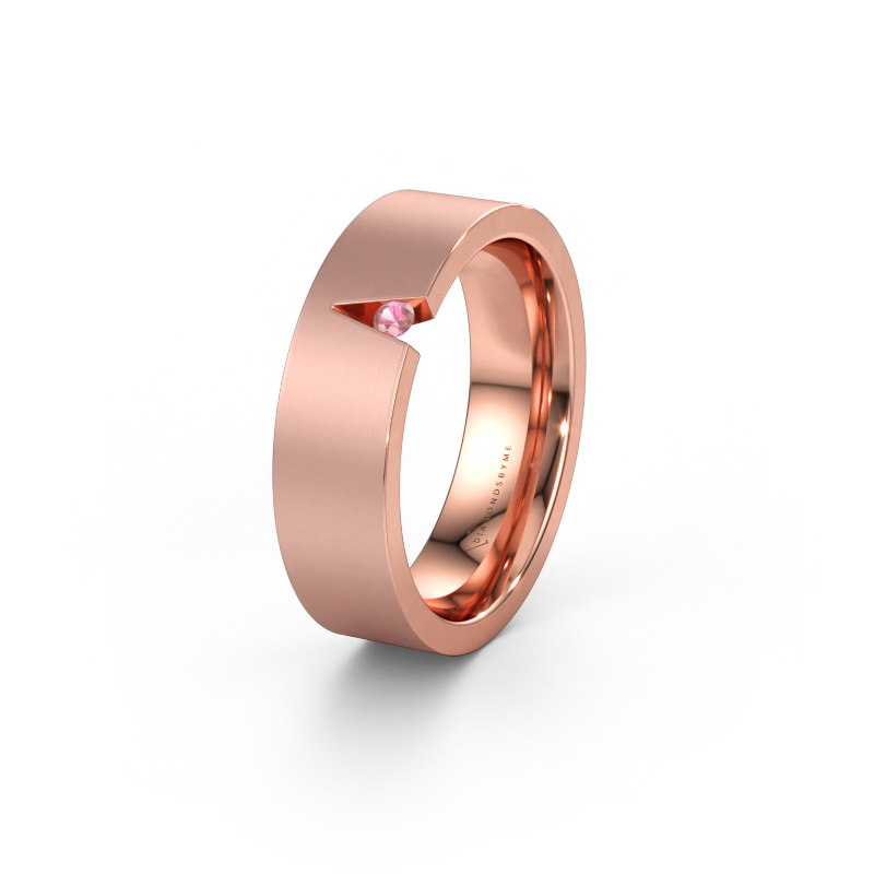 Bild av Vigselring WH2023L 585 roséguld ±6 x 2 mm Rosa turmalin