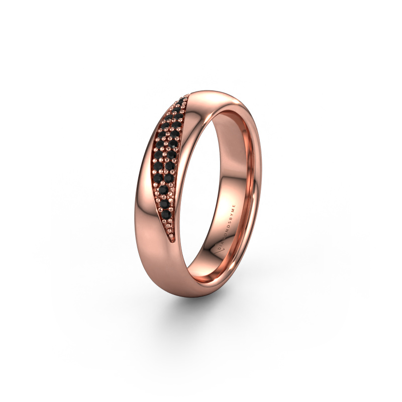 Image of Wedding ring WH2025L 585 rose gold ±0.20x0.09in Black diamond