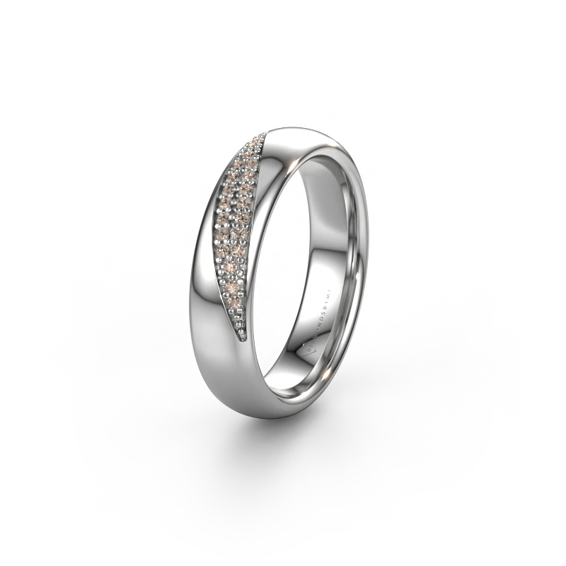 Image of Wedding ring WH2025L 950 platinum ±0.20x0.09in Brown diamond