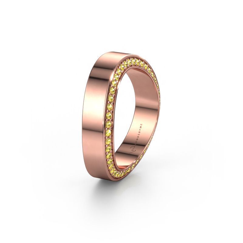Image of Wedding ring WH2027BM 585 rose gold ±0.20x0.09in Yellow sapphire 1.2 mm