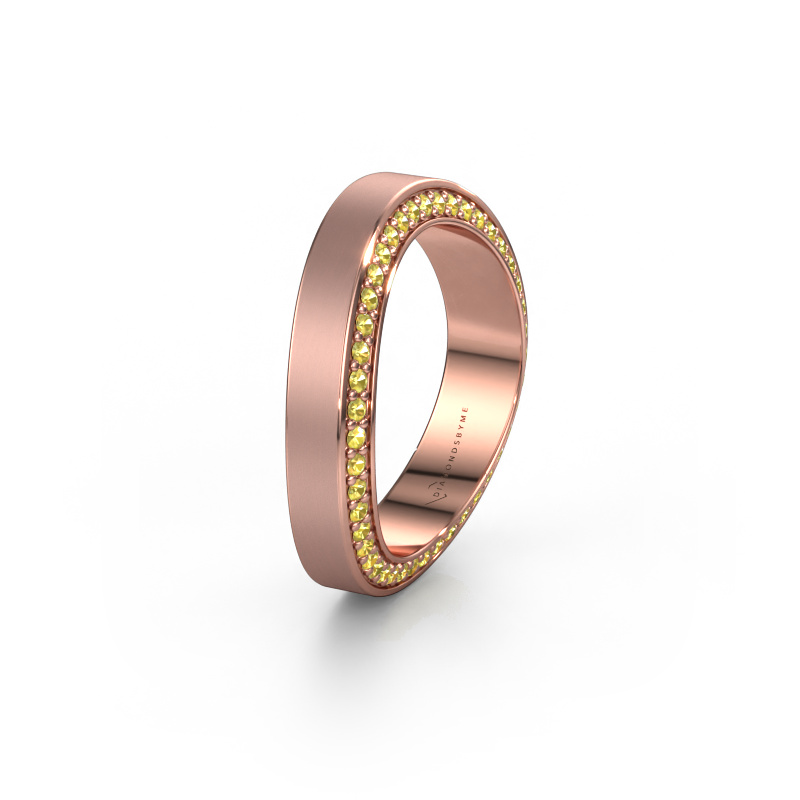 Image of Wedding ring WH2029AM 585 rose gold ±0.20x0.09in Yellow sapphire