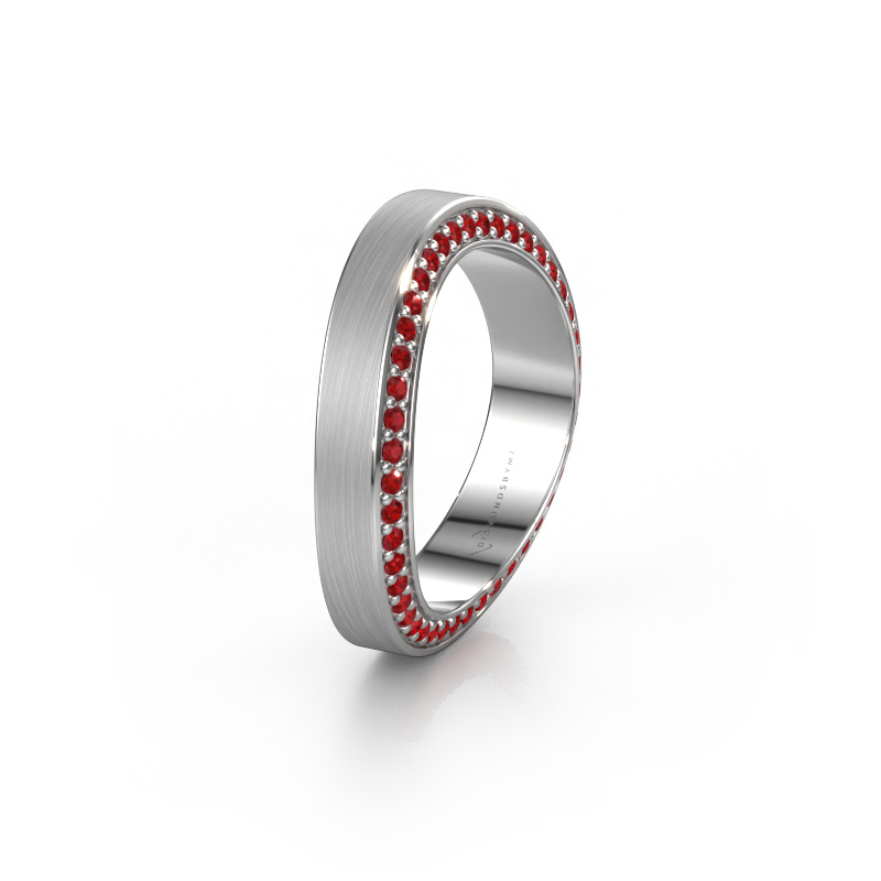 Image of Wedding ring WH2029AM 585 white gold ±0.20x0.09in Ruby