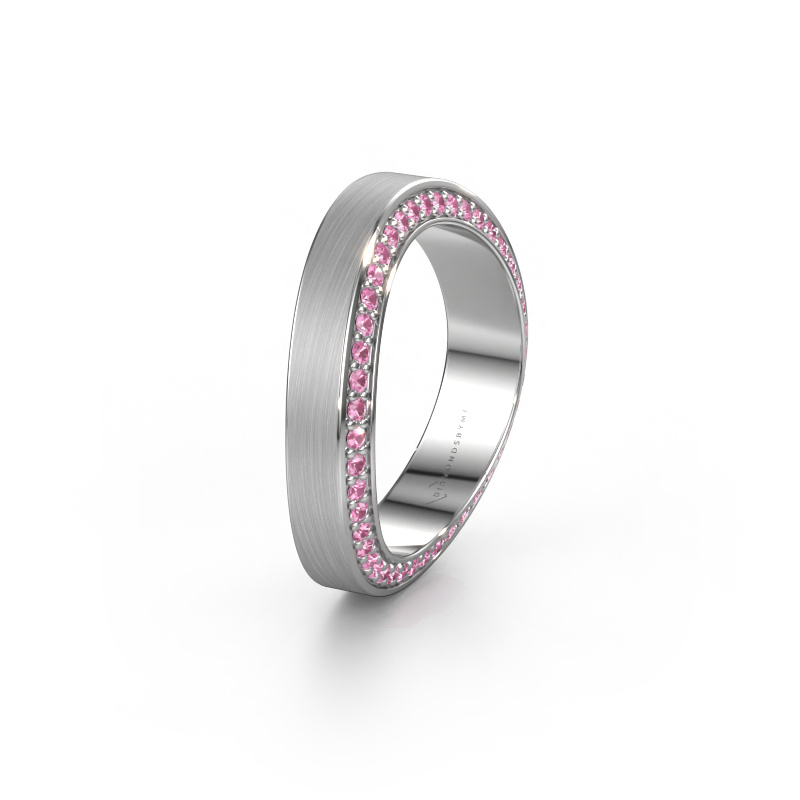 Image of Wedding ring WH2029AM 950 platinum ±0.20x0.09in Pink sapphire