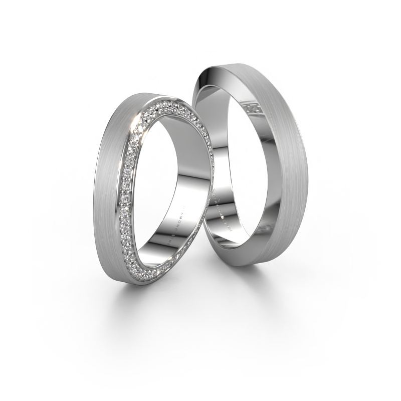 Image of Wedding rings set WH2029LM37CM ±0.28x0.09in 14 Carat white gold Diamond 0.660 crt