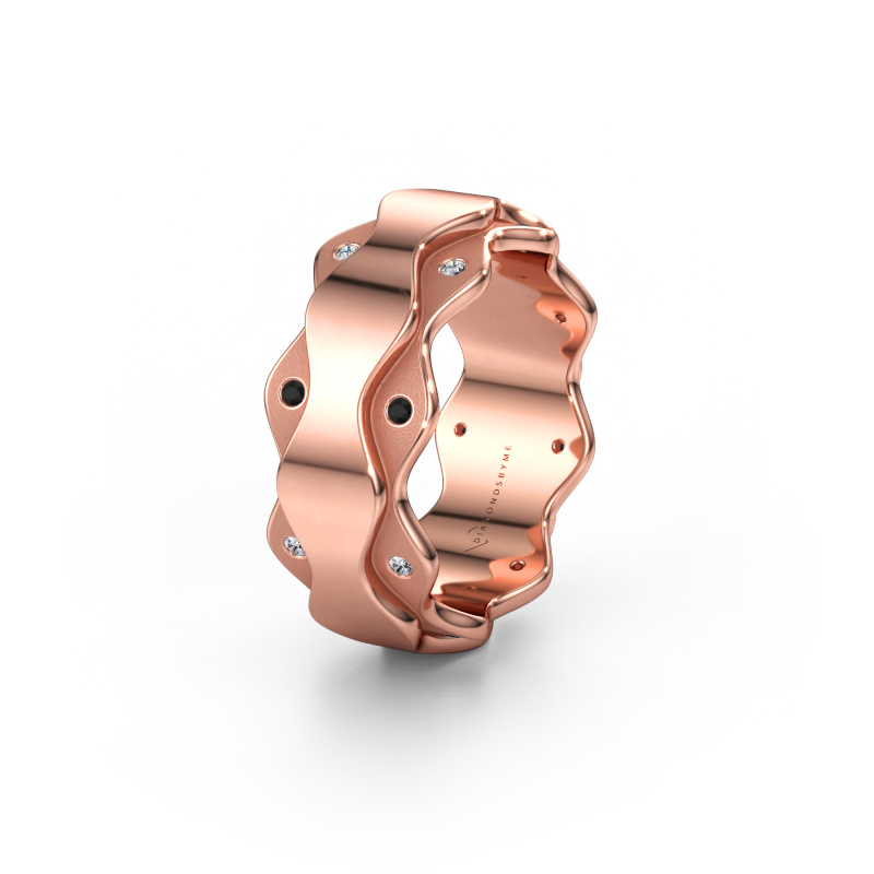 Immagine di Fede nuziale WH2033L 585 oro rosa ±7 x 2,4 mm Diamante nero