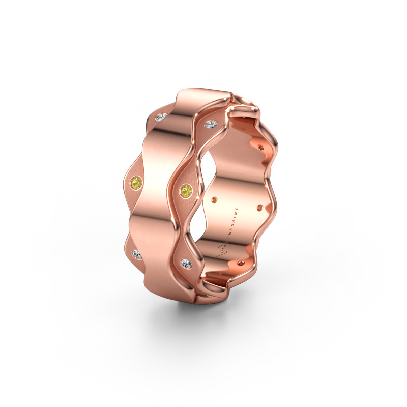 Immagine di Fede nuziale WH2033L 585 oro rosa ±7 x 2,4 mm Zaffiro giallo