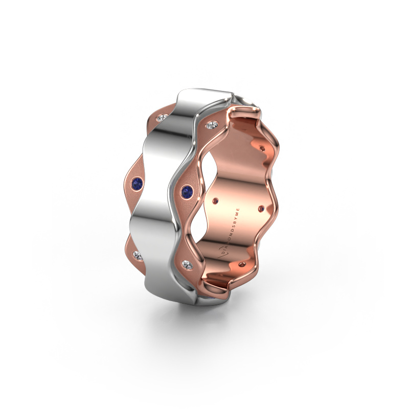 Image of Wedding ring WH2033L 585 rose gold ±0.28x0.09in Sapphire