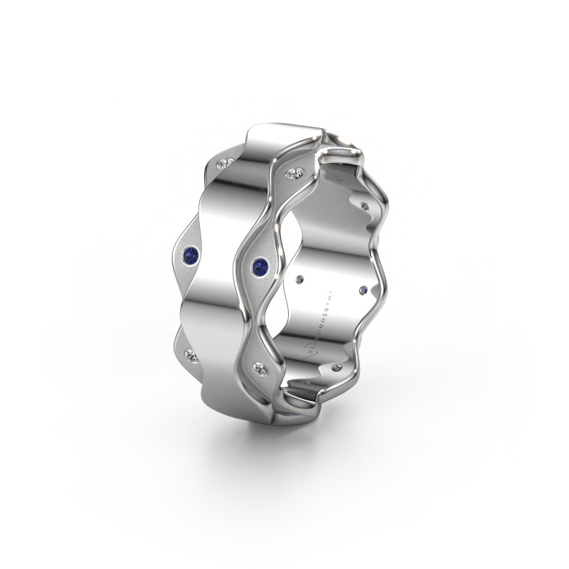 Image of Wedding ring WH2033L 950 platinum ±0.28x0.09in Sapphire