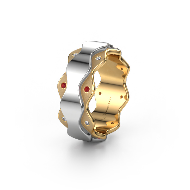 Image of Wedding ring WH2033L 585 gold ±0.28x0.09in Ruby