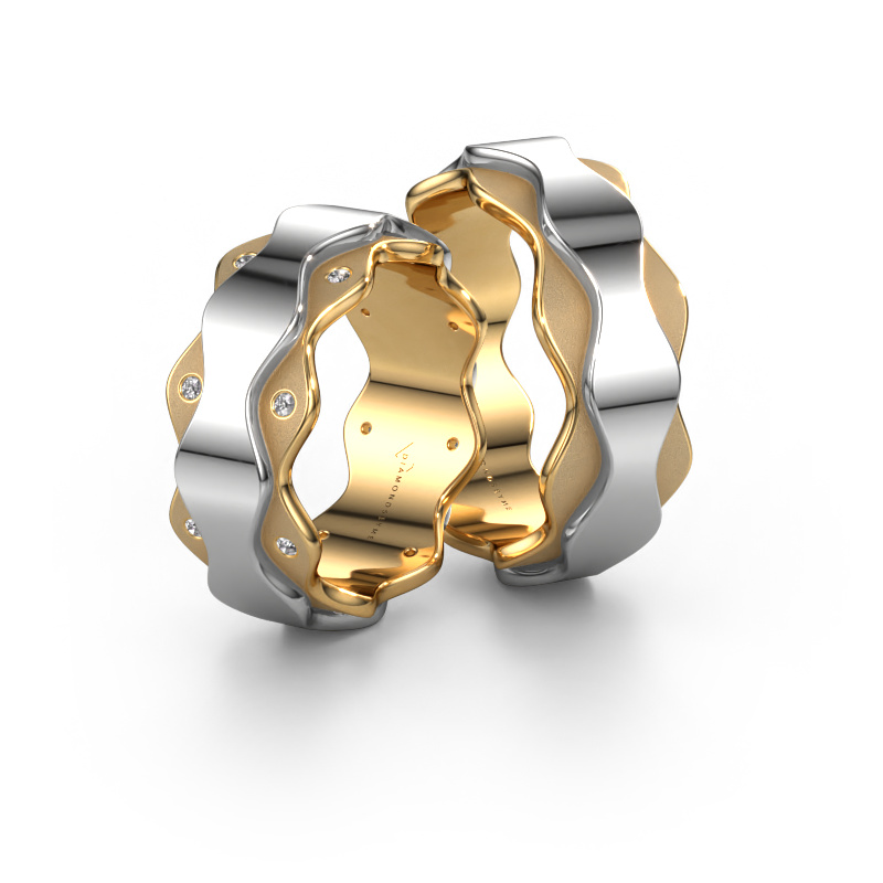 Image of Wedding rings set WH2033LM17DP ±0.28x0.09in 14 Carat gold Diamond 0.008 crt