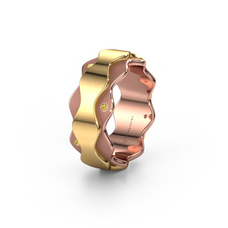 Image of Wedding ring WH2034P 585 rose gold ±0.28x0.09in Yellow sapphire