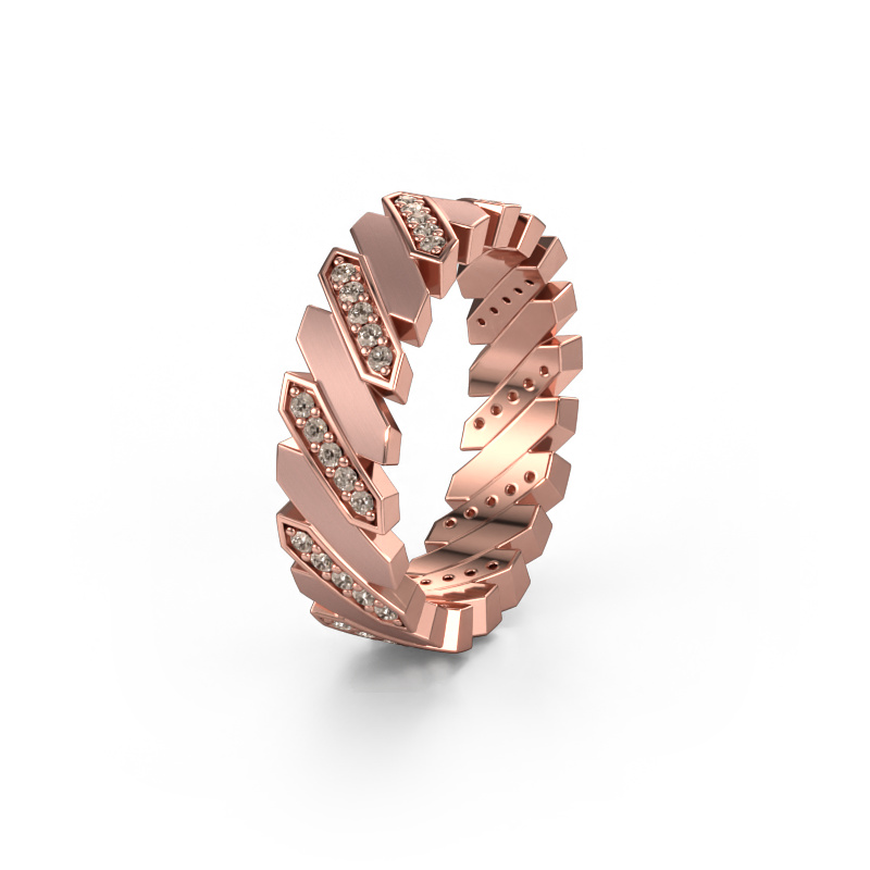 Image of Weddings ring WH2036L 585 rose gold ±0.28x0.09in Brown diamond