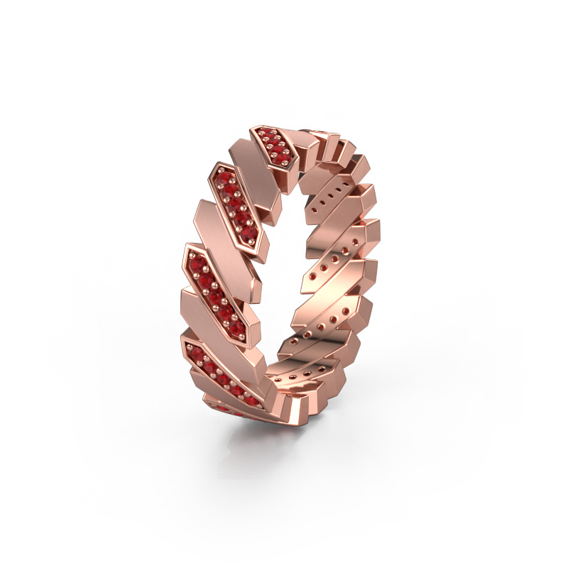 Image of Weddings ring WH2036L 585 rose gold ±0.28x0.09in Ruby