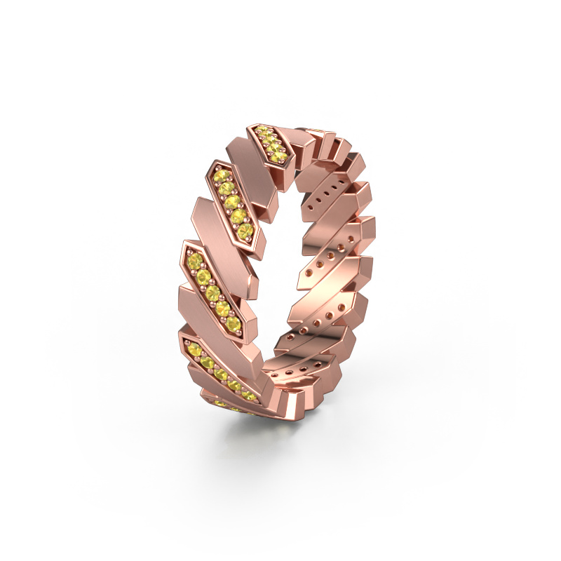 Image of Weddings ring WH2036L 585 rose gold ±0.28x0.09in Yellow sapphire