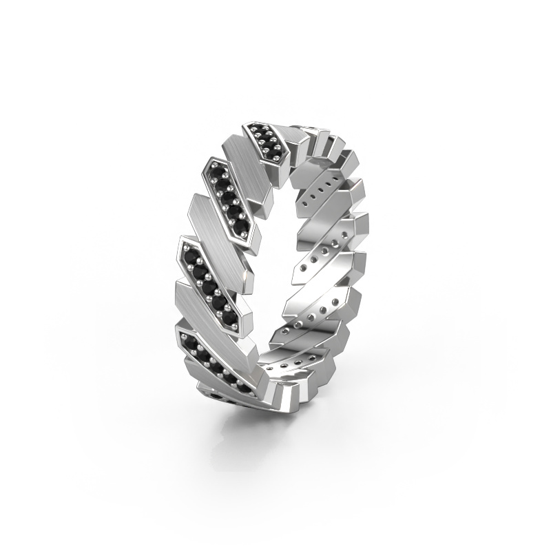 Image of Weddings ring WH2036L 950 platinum ±0.28x0.09in Black diamond