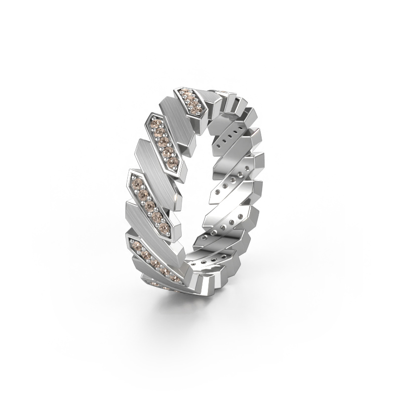 Image of Weddings ring WH2036L 950 platinum ±0.28x0.09in Brown diamond